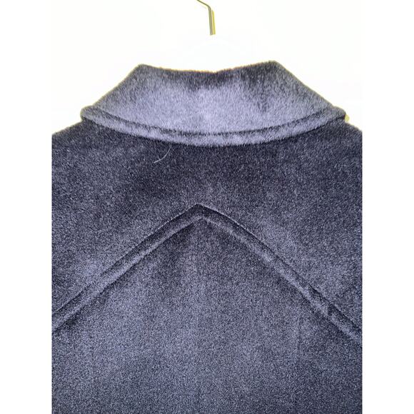 Jones New York Size 6 Small Wool Angora Peacoat Black Midi Coat Super Soft - Picture 6 of 10